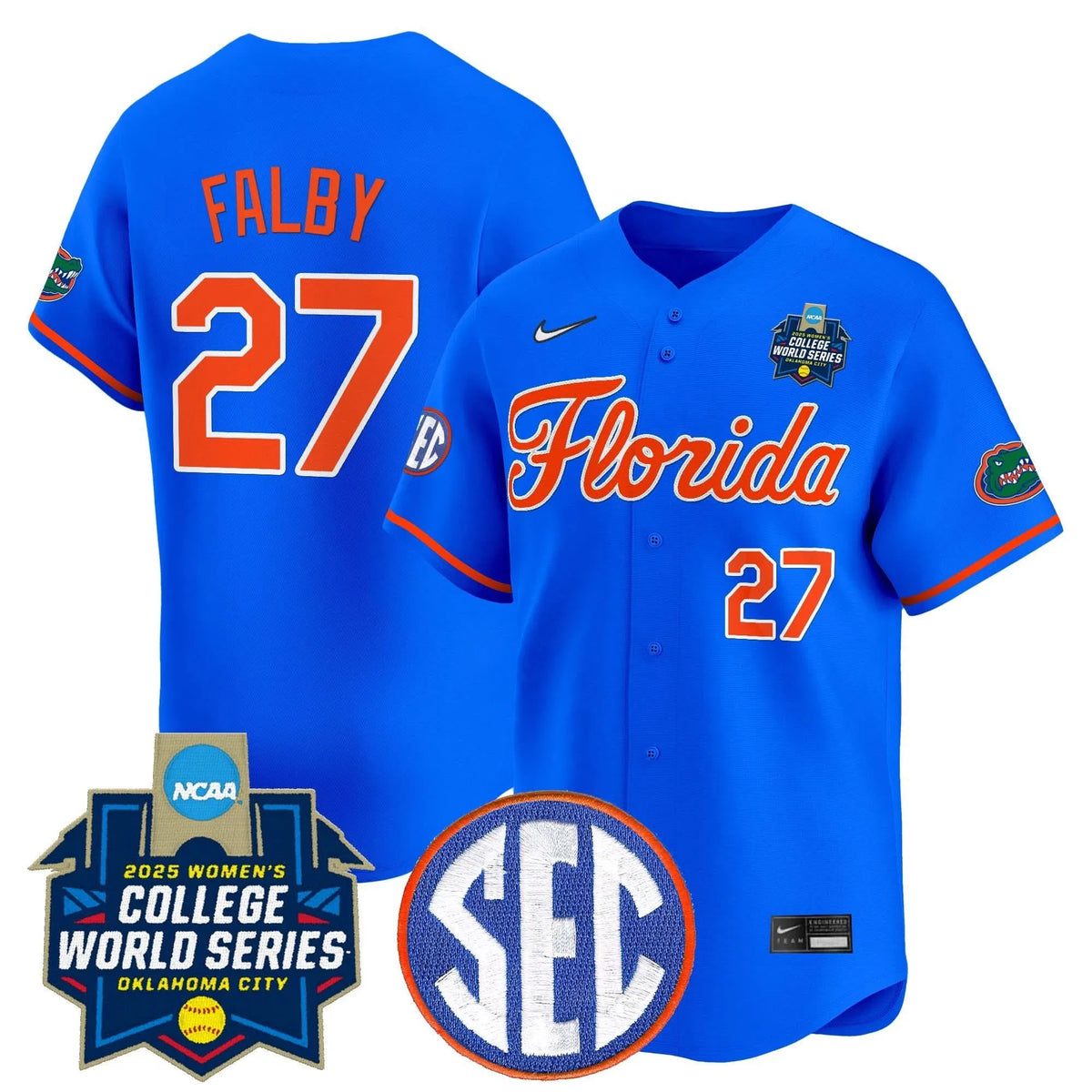 Personalized FG Softball 2026 World Series (WCWS) Vapor Premier Limited Jersey - Stitched - Royal / Kendra Falby Stitched
