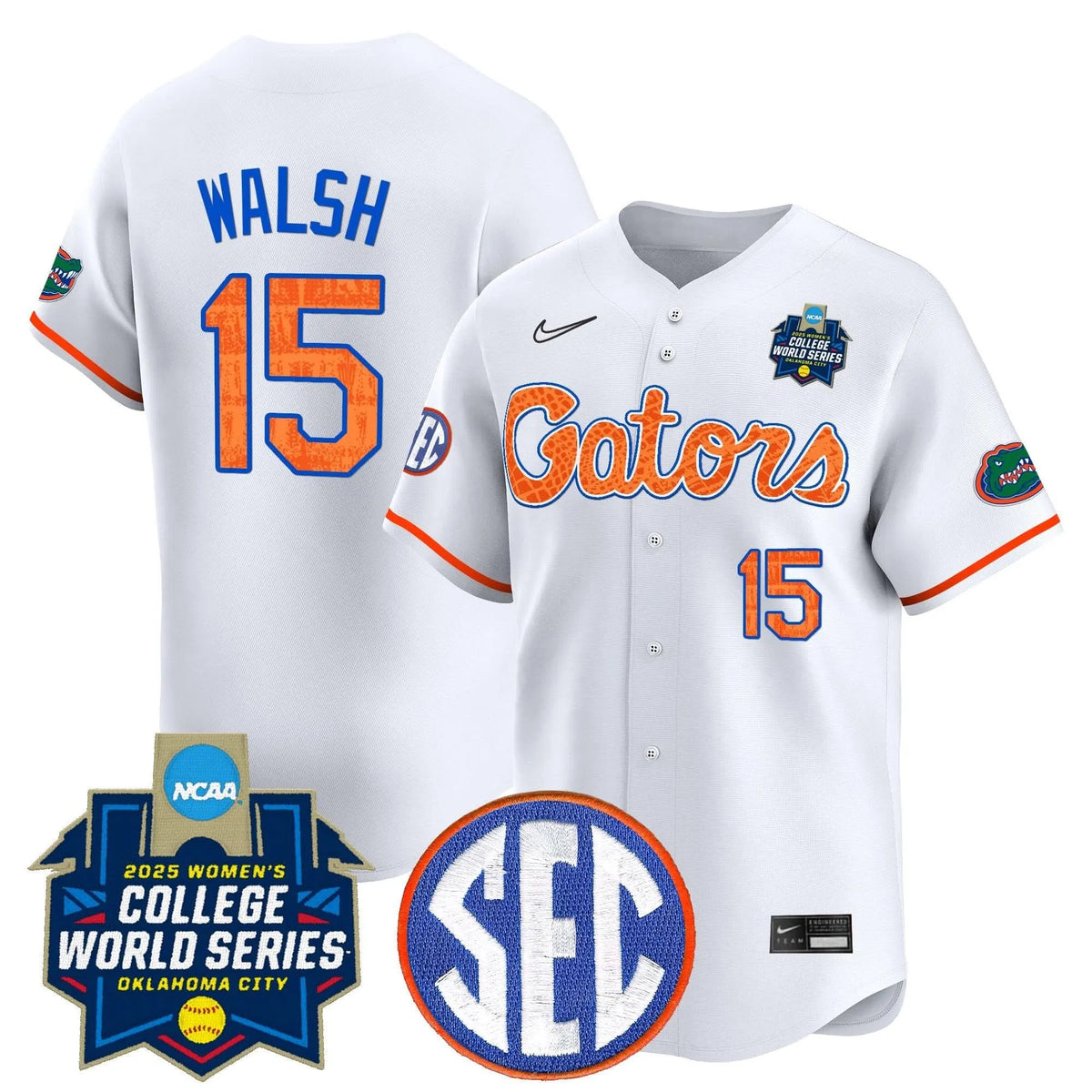 Personalized FG Softball 2026 World Series (WCWS) Vapor Premier Limited Jersey - Stitched - White Limited / Reagan Walsh Stitched