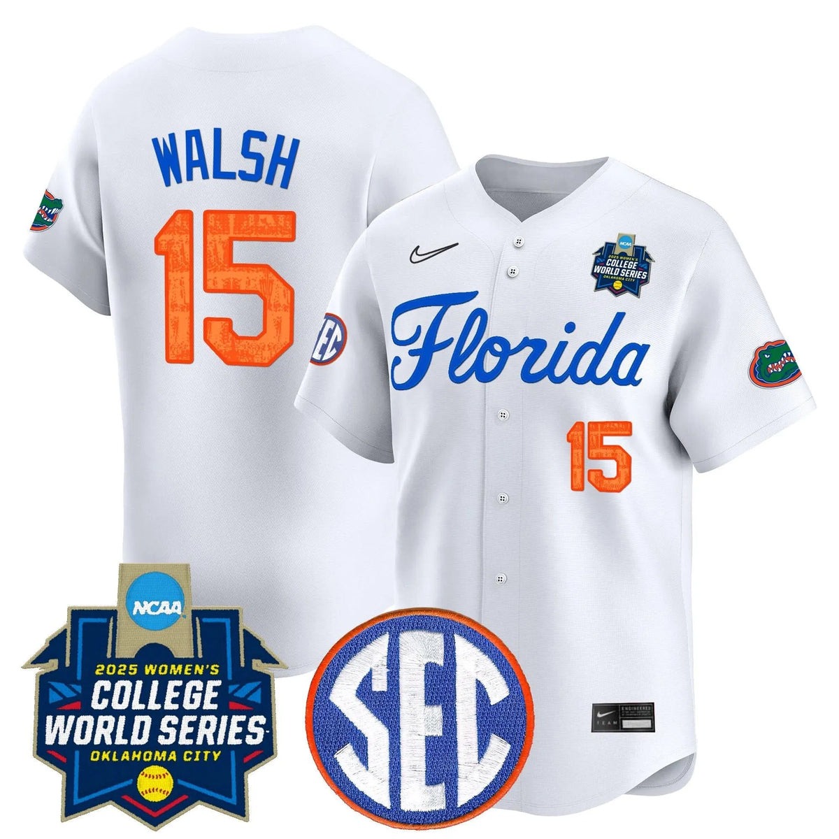 Personalized FG Softball 2026 World Series (WCWS) Vapor Premier Limited Jersey - Stitched - White / Reagan Walsh Stitched