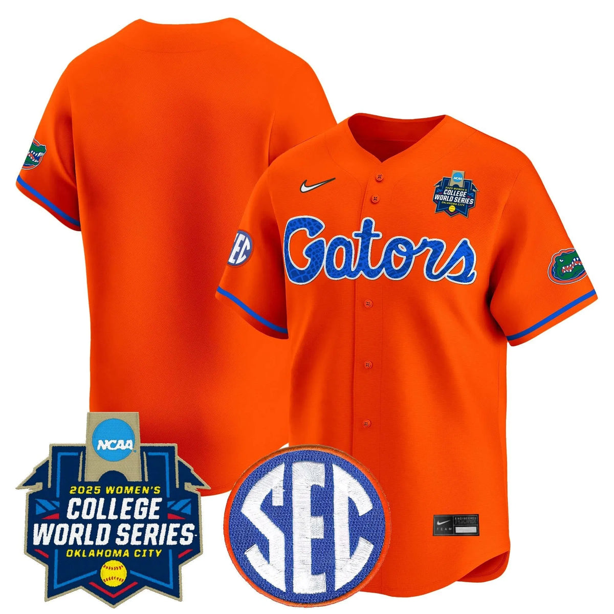 Personalized FG Softball 2026 World Series (WCWS) Vapor Premier Limited Jersey - Stitched - Orange / Team Stitched