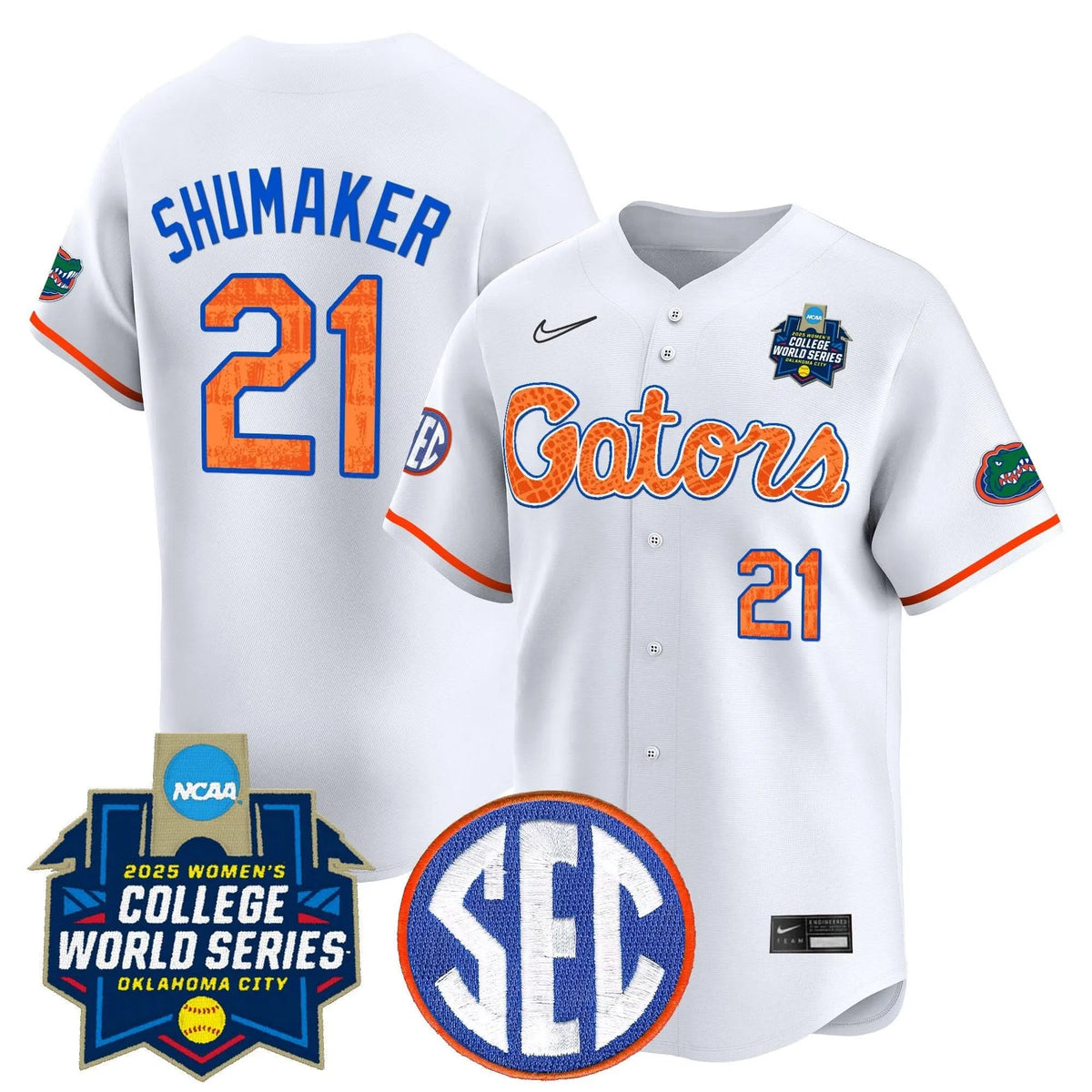 Personalized FG Softball 2026 World Series (WCWS) Vapor Premier Limited Jersey - Stitched - White Limited / Taylor Shumaker Stitched