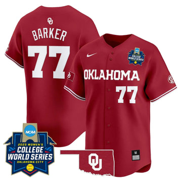 Personalized OS Softball 2026 World Series (WCWS) Vapor Premier Limited Jersey - Stitched - Crimson / Sydney Barker Stitched