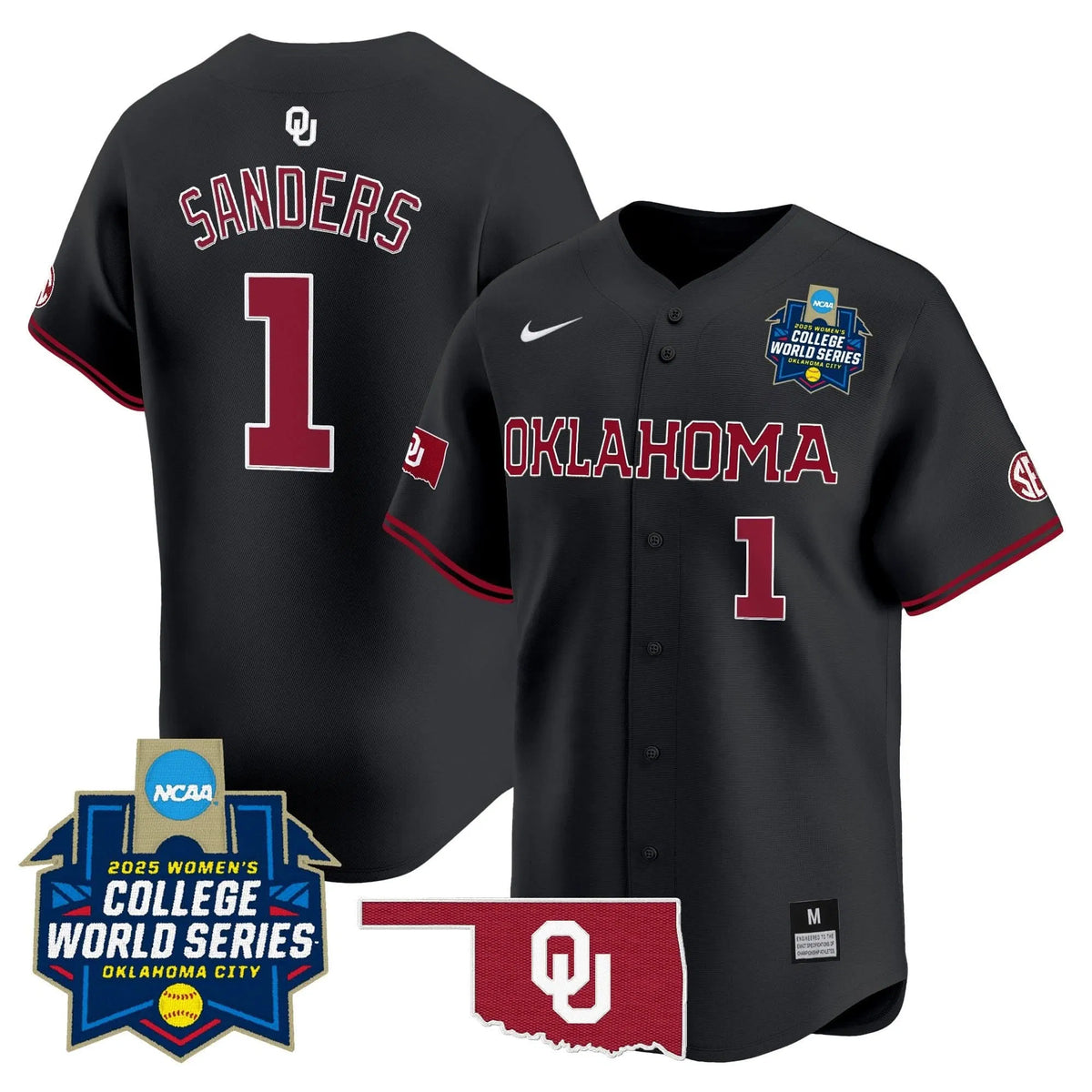 Personalized OS Softball 2026 World Series (WCWS) Vapor Premier Limited Jersey - Stitched - Black / Cydney Sanders Stitched