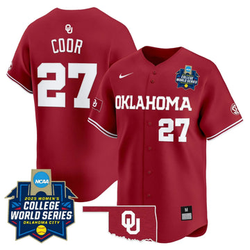 Personalized OS Softball 2026 World Series (WCWS) Vapor Premier Limited Jersey - Stitched - Crimson / Hannah Coor Stitched