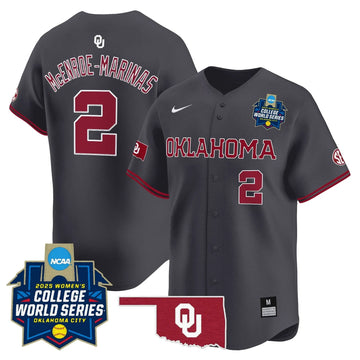 Personalized OS Softball 2026 World Series (WCWS) Vapor Premier Limited Jersey - Stitched - Anthracite / McEnroe-Marinas Stitched