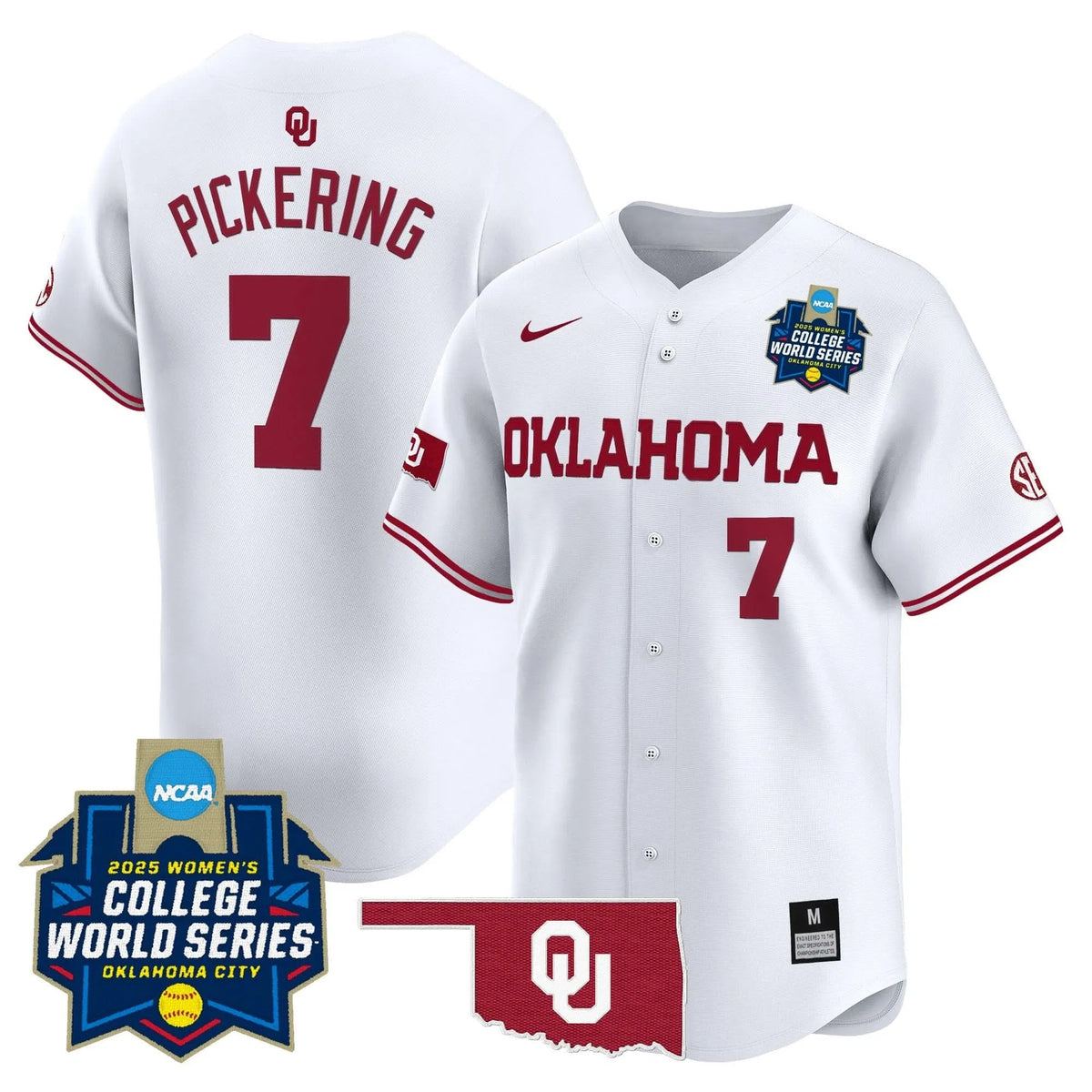 Personalized OS Softball 2026 World Series (WCWS) Vapor Premier Limited Jersey - Stitched - White / Kasidi Pickering Stitched