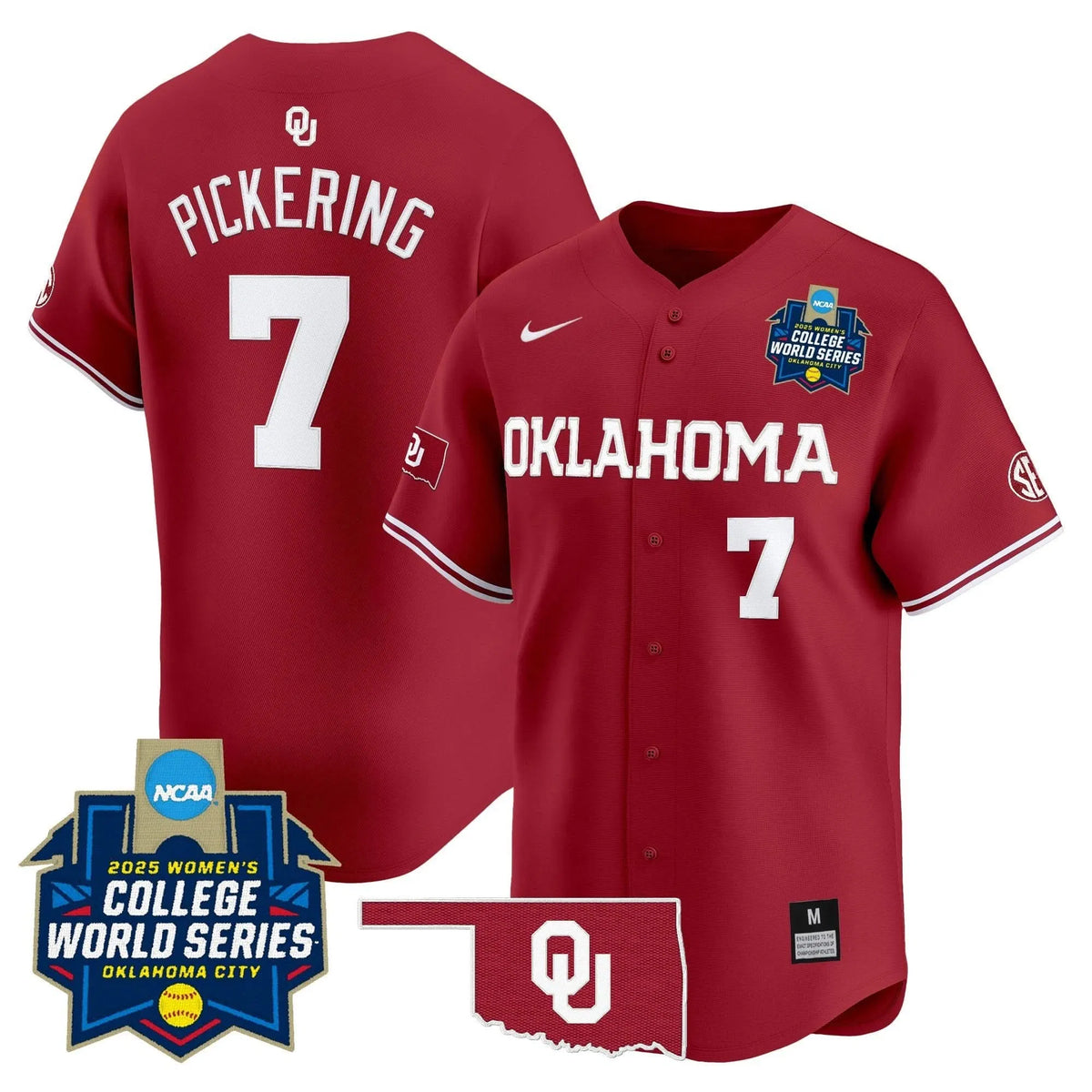 Personalized OS Softball 2026 World Series (WCWS) Vapor Premier Limited Jersey - Stitched - Crimson / Kasidi Pickering Stitched