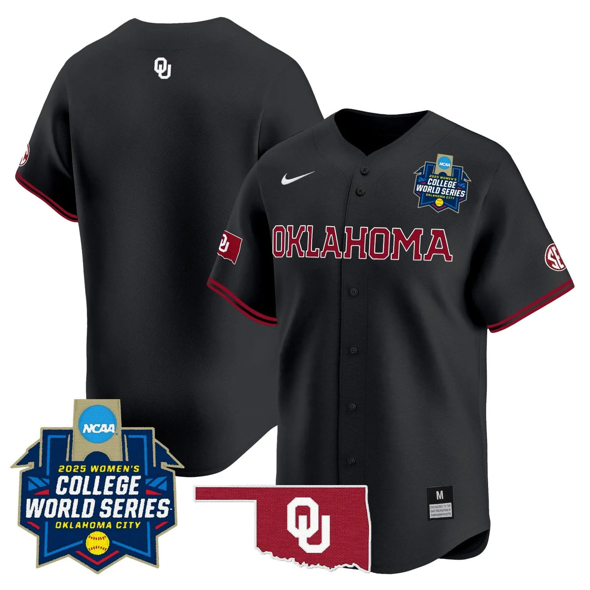 Personalized OS Softball 2026 World Series (WCWS) Vapor Premier Limited Jersey - Stitched - Black / Team Stitched