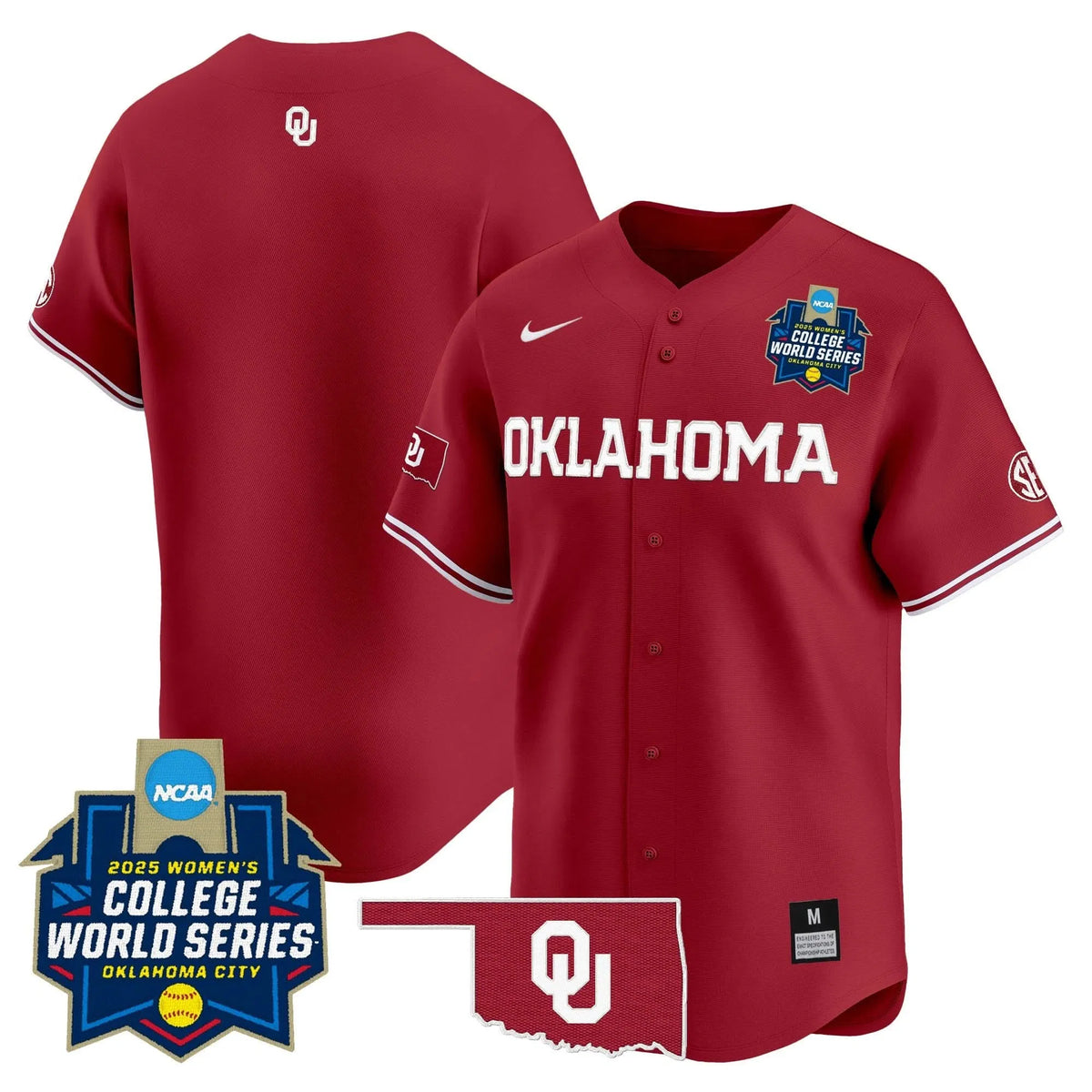 Personalized OS Softball 2026 World Series (WCWS) Vapor Premier Limited Jersey - Stitched - Crimson / Team Stitched