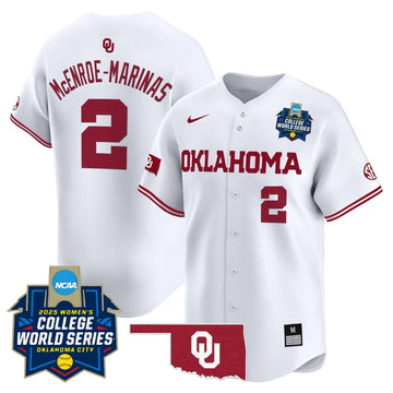 Personalized OS Softball 2026 World Series (WCWS) Vapor Premier Limited Jersey - Stitched - White / McEnroe-Marinas Stitched