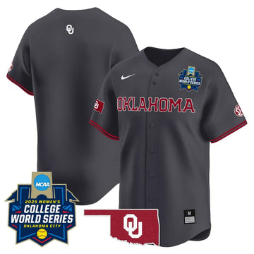 Personalized OS Softball 2026 World Series (WCWS) Vapor Premier Limited Jersey - Stitched - Anthracite / Team Stitched