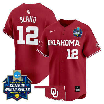 Personalized OS Softball 2026 World Series (WCWS) Vapor Premier Limited Jersey - Stitched - Crimson / Maya Bland Stitched