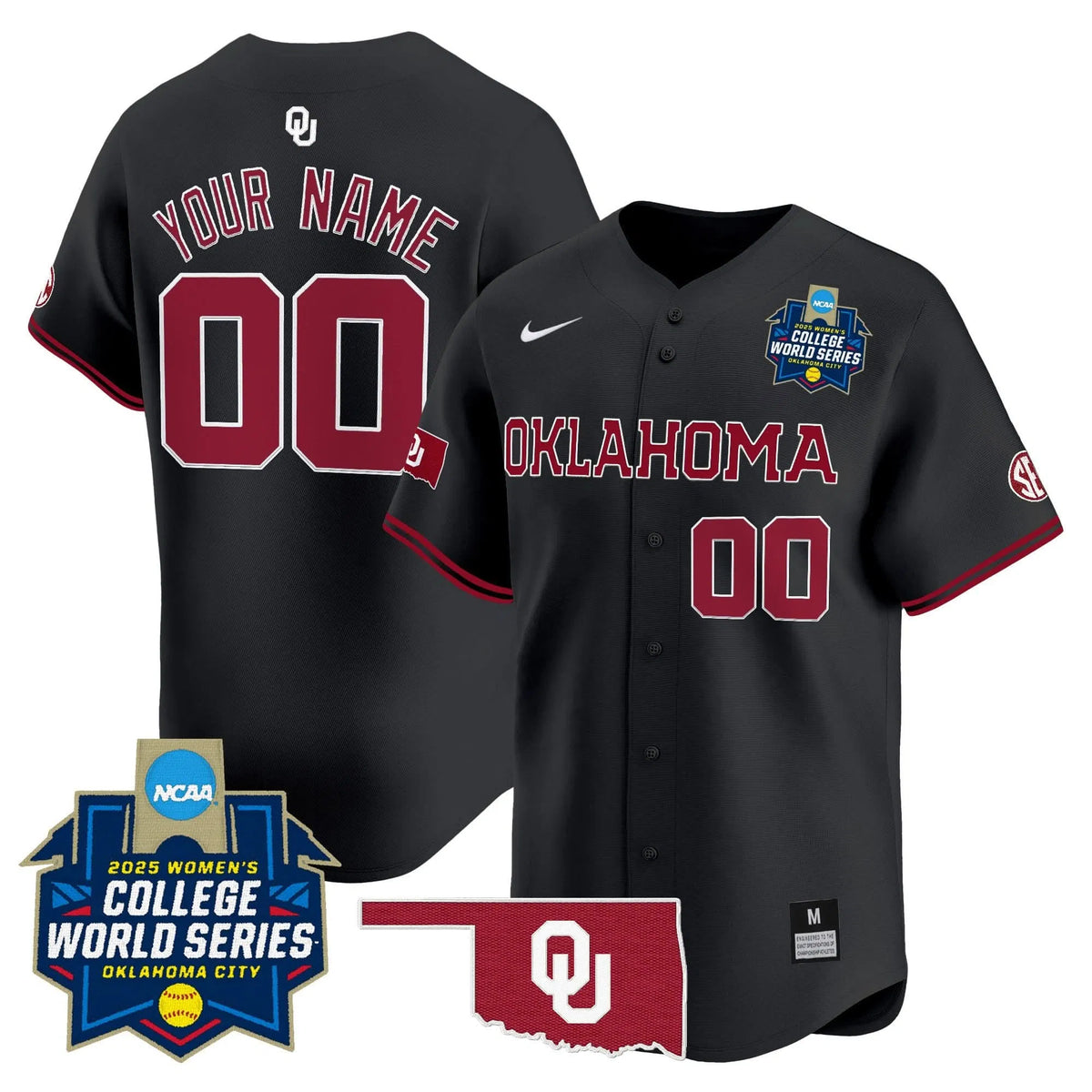 Personalized OS Softball 2026 World Series (WCWS) Vapor Premier Limited Custom Jersey - Stitched - Black Stitched