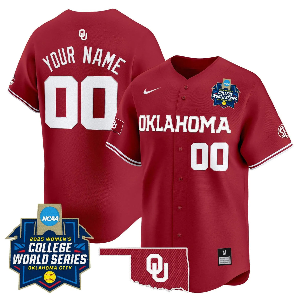 Personalized OS Softball 2026 World Series (WCWS) Vapor Premier Limited Custom Jersey - Stitched - Crimson Stitched
