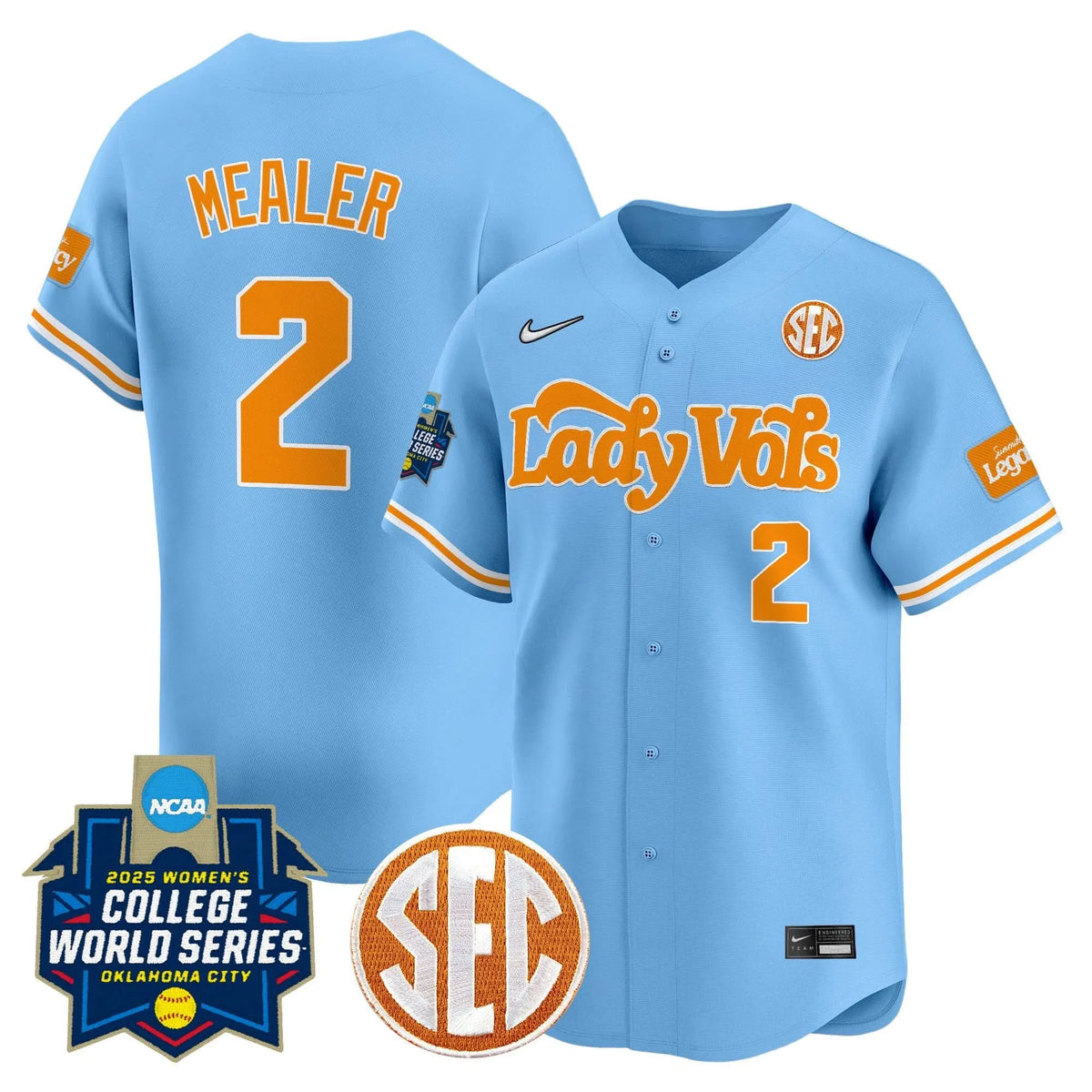 Personalized TV Softball 2026 World Series (WCWS) Vapor Premier Limited Jersey - Stitched - Blue / Laura Mealer Stitched