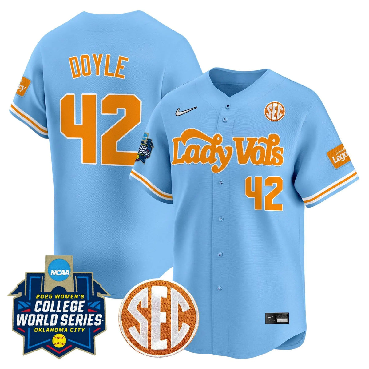 Personalized TV Softball 2026 World Series (WCWS) Vapor Premier Limited Jersey - Stitched - Blue / Amayah Doyle Stitched