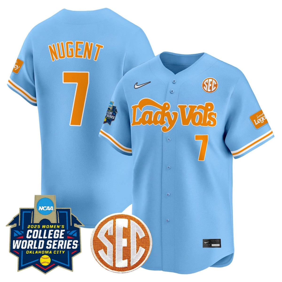 Personalized TV Softball 2026 World Series (WCWS) Vapor Premier Limited Jersey - Stitched - Blue / Sophia Nugent Stitched