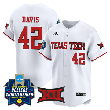 Personalized TTU Softball 2026 World Series (WCWS) Vapor Premier Limited Jersey - Stitched - White / Mihyia Davis Stitched
