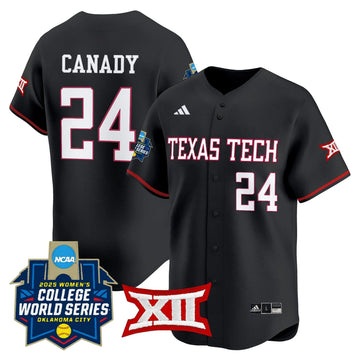Personalized TTU Softball 2026 World Series (WCWS) Vapor Premier Limited Jersey - Stitched - Black / NiJaree Canady Stitched