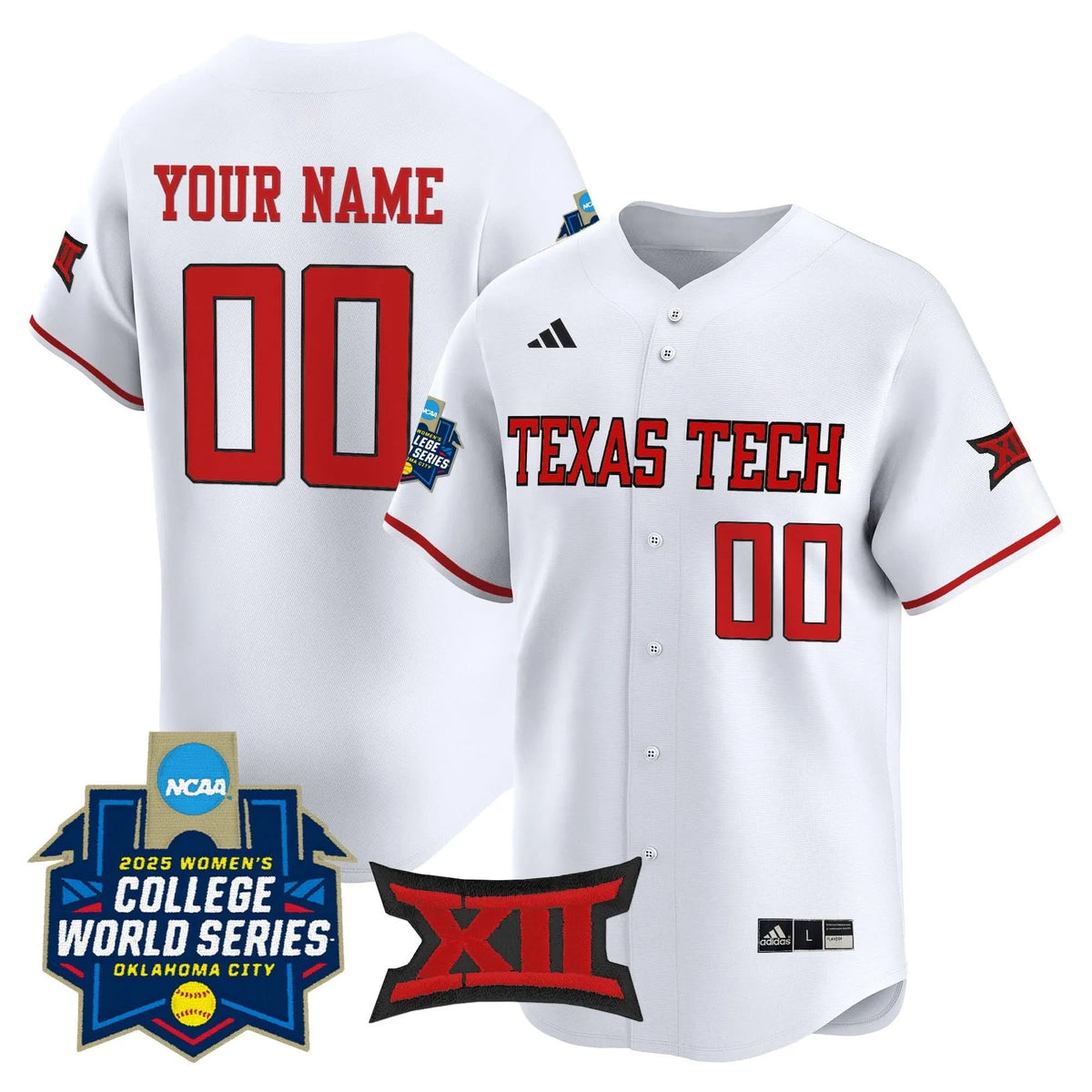 Personalized TTU Softball 2026 World Series (WCWS) Vapor Premier Limited Custom Jersey - Stitched - White Stitched