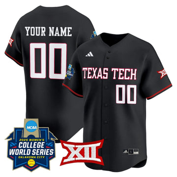 Personalized TTU Softball 2026 World Series (WCWS) Vapor Premier Limited Custom Jersey - Stitched - Black Stitched