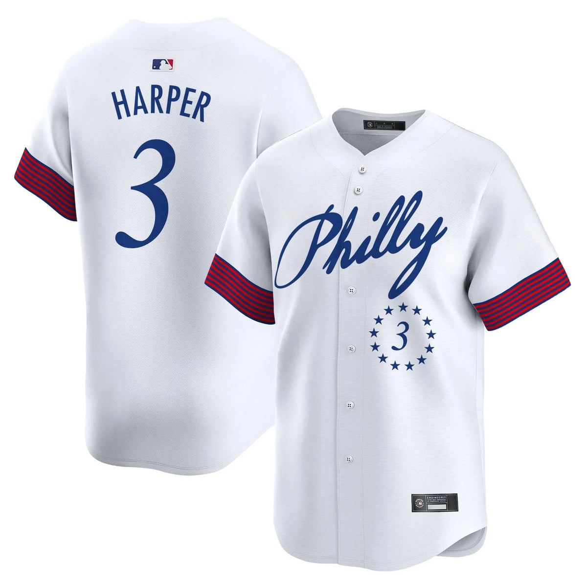 Personalized PP 2026 Independence Day Vapor Premier Limited Jersey V2 - Stitched - White / Bryce Harper Stitched