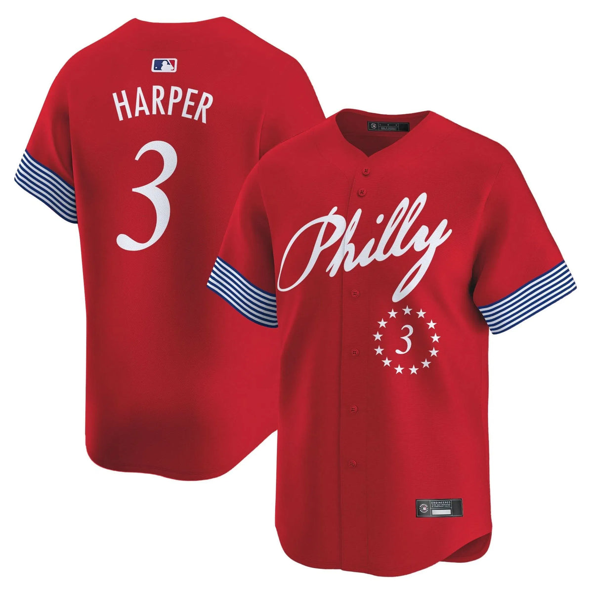 Personalized PP 2026 Independence Day Vapor Premier Limited Jersey V2 - Stitched - Red / Bryce Harper Stitched