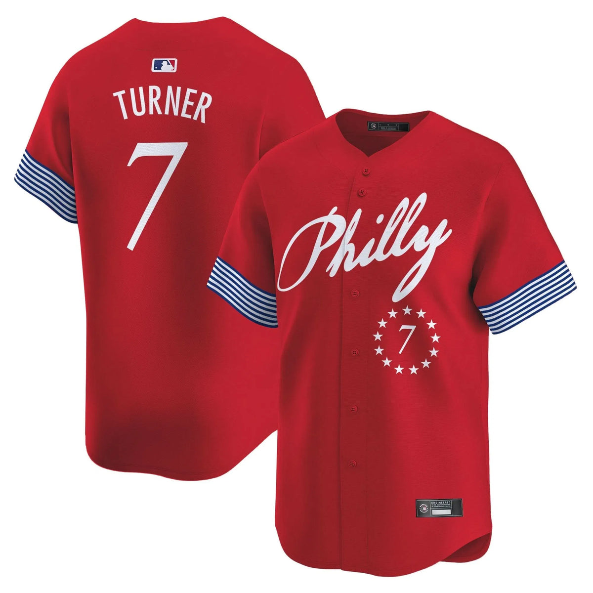 Personalized PP 2026 Independence Day Vapor Premier Limited Jersey V2 - Stitched - Red / Trea Turner Stitched
