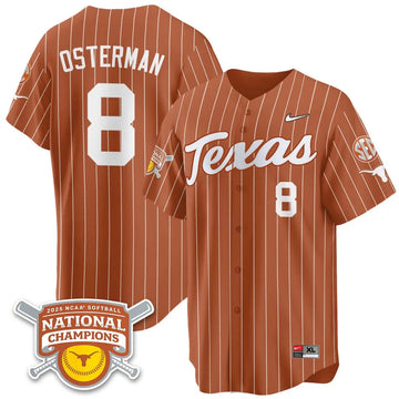Personalized TL Softball 2026 World Series Champions Limited Jersey - Stitched - Orange Pinstripe / Cat Osterman - 8 Stitched