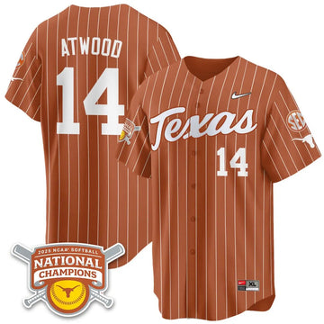 Personalized TL Softball 2026 World Series Champions Limited Jersey - Stitched - Orange Pinstripe / Reese Atwood - 14 Stitched