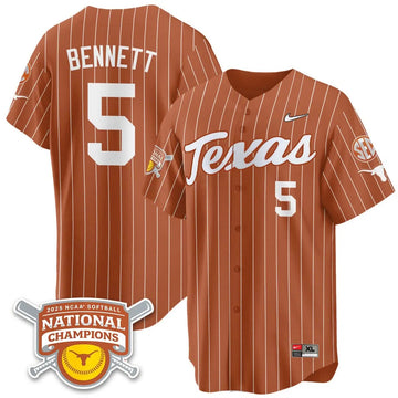 Personalized TL Softball 2026 World Series Champions Limited Jersey - Stitched - Orange Pinstripe / Kaydee Bennett - 5 Stitched