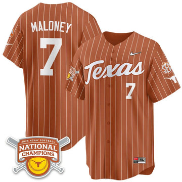 Personalized TL Softball 2026 World Series Champions Limited Jersey - Stitched - Orange Pinstripe / Ashton Maloney - 7 Stitched