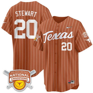 Personalized TL Softball 2026 World Series Champions Limited Jersey - Stitched - Orange Pinstripe / Katie Stewart - 20 Stitched