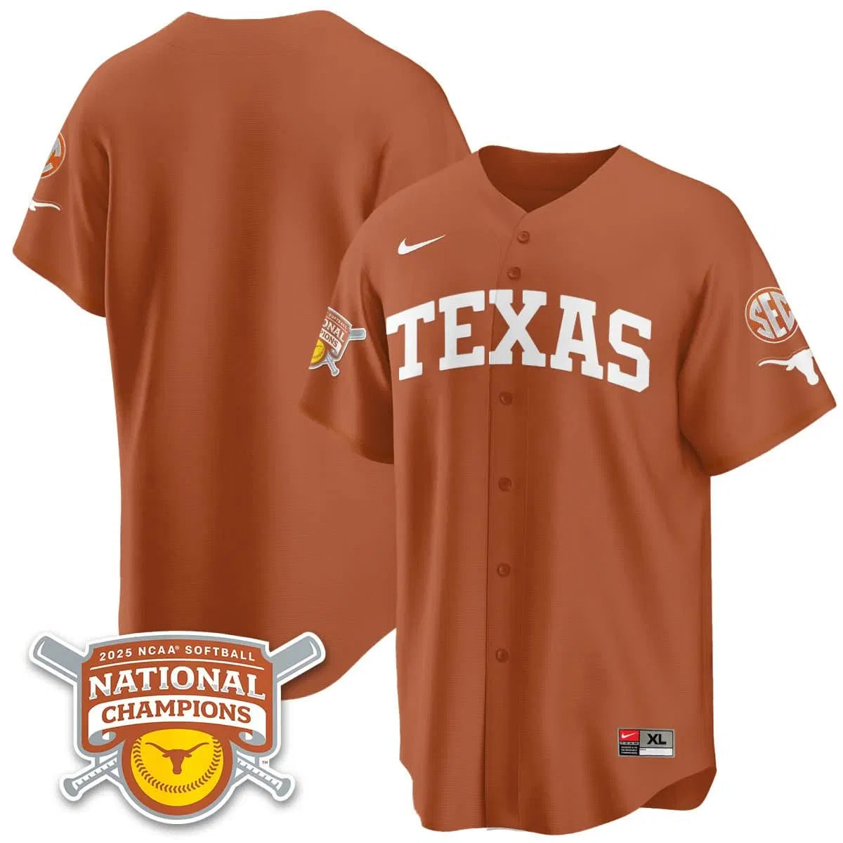 Personalized TL Softball 2026 World Series Champions Limited Jersey - Stitched - Orange / Team Stitched