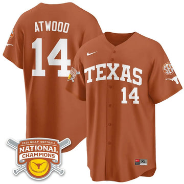 Personalized TL Softball 2026 World Series Champions Limited Jersey - Stitched - Orange / Reese Atwood - 14 Stitched