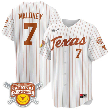 Personalized TL Softball 2026 World Series Champions Limited Jersey - Stitched - White Pinstripe / Ashton Maloney - 7 Stitched