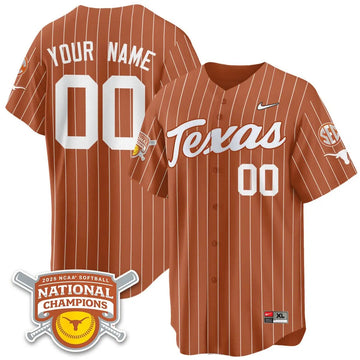 Personalized TL Softball 2026 World Series Champions Limited Custom Jersey - Stitched - Orange Pinstripe / Team Stitched