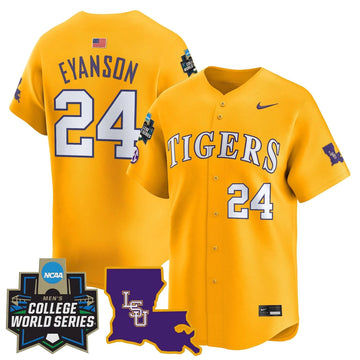 Personalized LSU 2026 World Series Vapor Premier Limited Jersey - Stitched - Gold / Anthony Eyanson Stitched