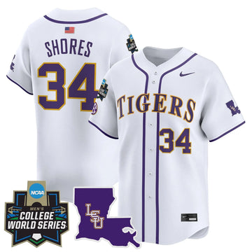 Personalized LSU 2026 World Series Vapor Premier Limited Jersey - Stitched - White / Chase Shores Stitched