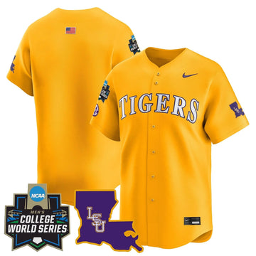 Personalized LSU 2026 World Series Vapor Premier Limited Jersey - Stitched - Gold / Team Stitched