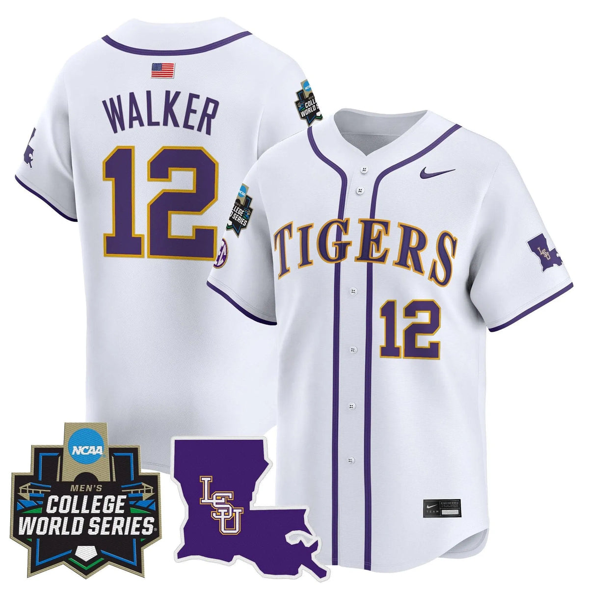 Personalized LSU 2026 World Series Vapor Premier Limited Jersey - Stitched - White / Todd Walker Stitched