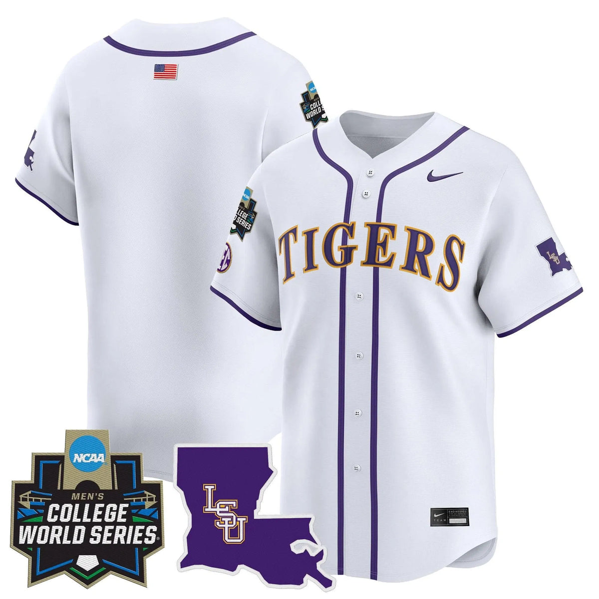 Personalized LSU 2026 World Series Vapor Premier Limited Jersey - Stitched - White / Team Stitched