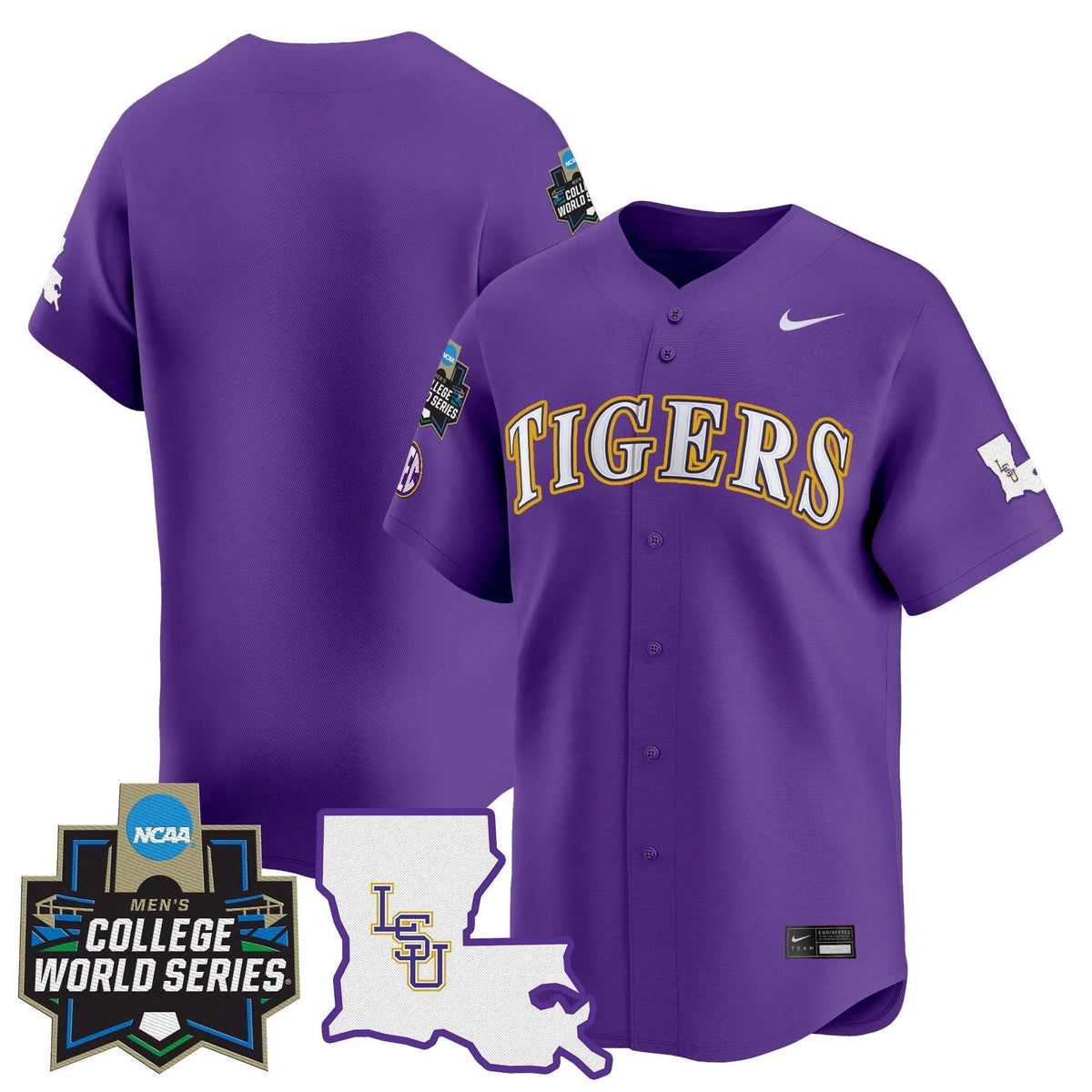 Personalized LSU 2026 World Series Vapor Premier Limited Jersey - Stitched - Purple / Team Stitched