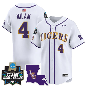 Personalized LSU 2026 World Series Vapor Premier Limited Jersey - Stitched - White / Steven Milam Stitched