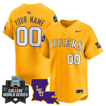 Personalized LSU 2026 World Series Vapor Premier Limited Custom Jersey - Stitched - Gold Stitched