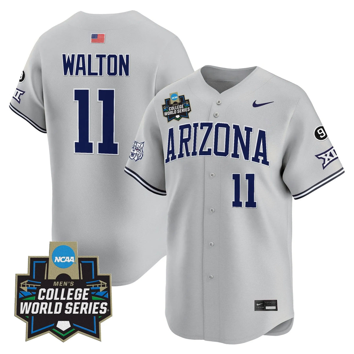 Personalized ARIZ 2026 World Series Vapor Premier Limited Jersey - Stitched - Gray / Aaron Walton Stitched