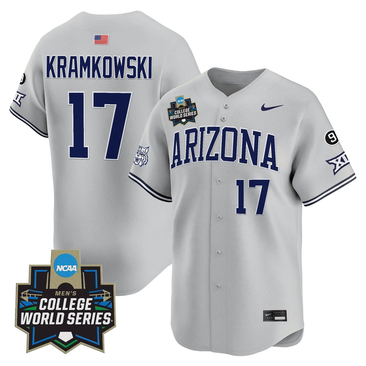 Personalized ARIZ 2026 World Series Vapor Premier Limited Jersey - Stitched - Gray / Owen Kramkowski Stitched