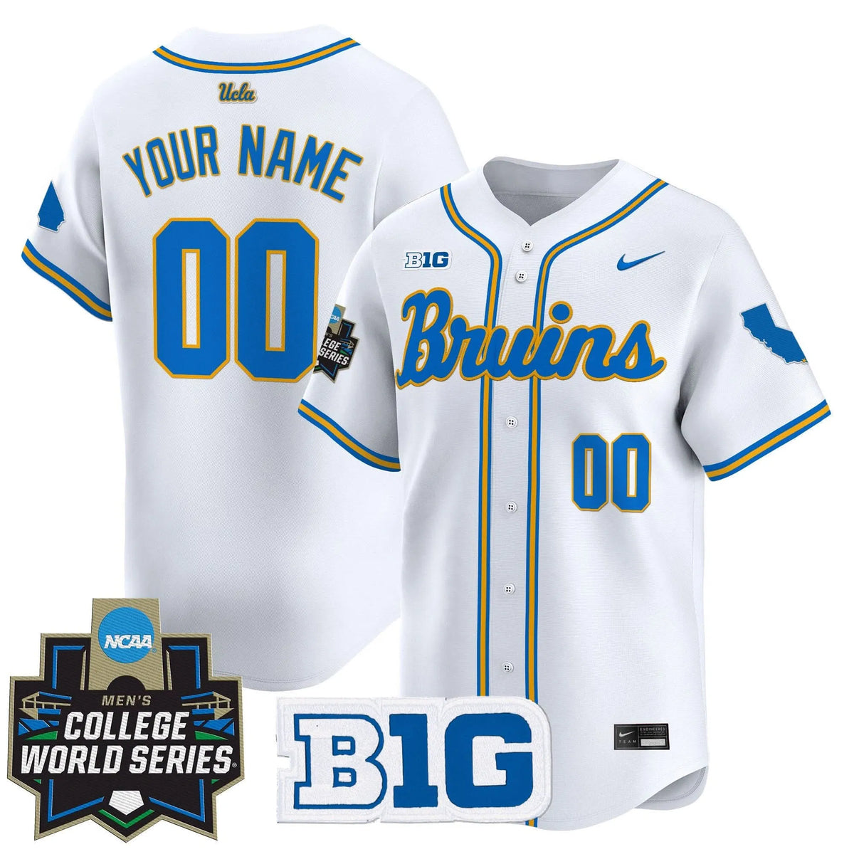 Personalized UCLA 2026 World Series Vapor Premier Limited Custom Jersey - Stitched - White Stitched