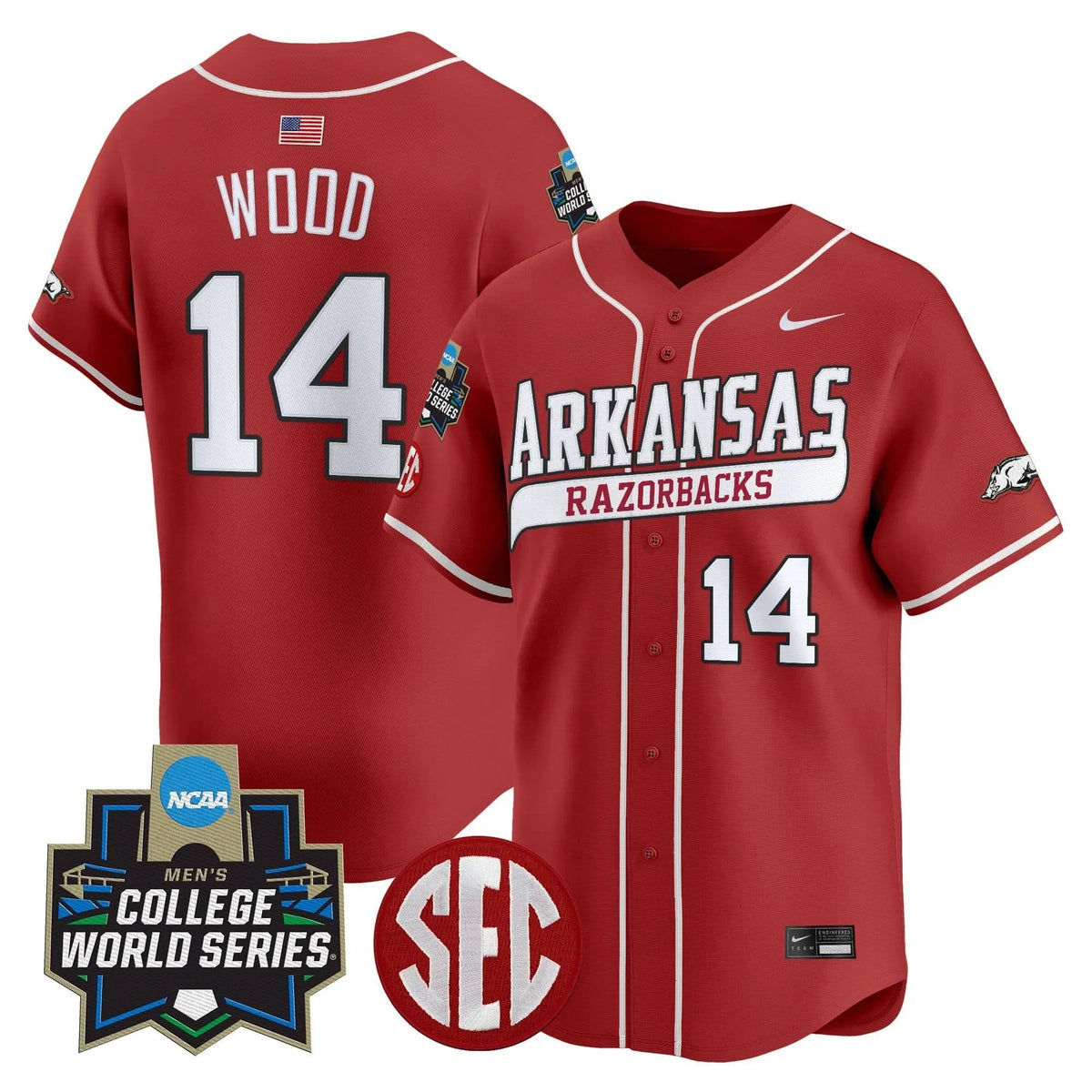 Personalized AR 2026 World Series Vapor Premier Limited Jersey - Stitched - Cardinal / Gage Wood Stitched