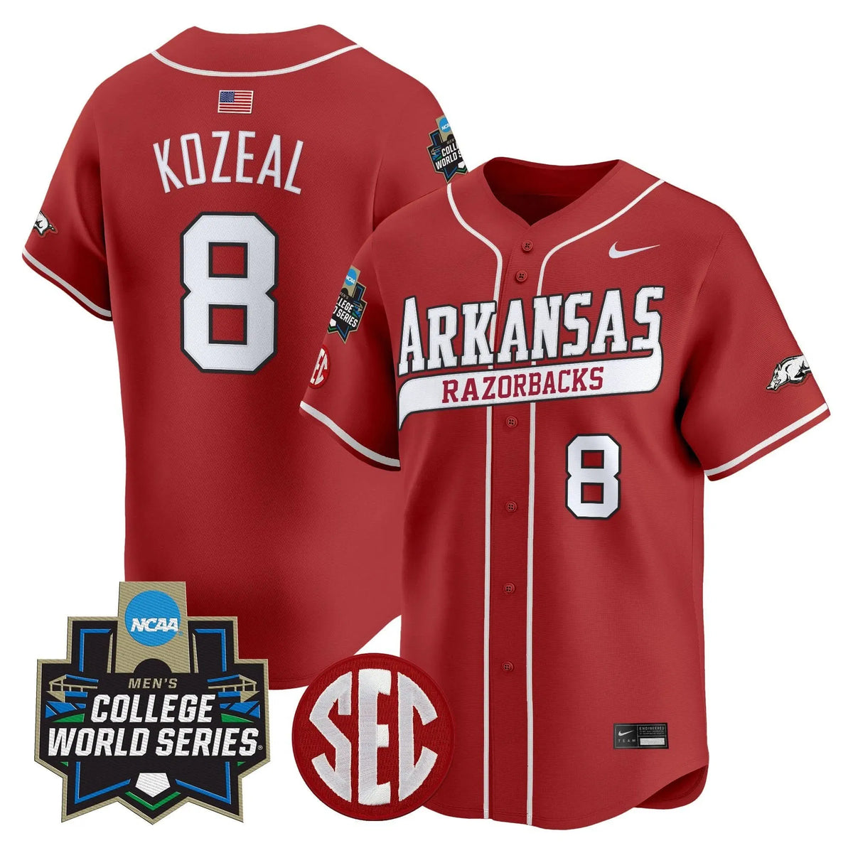 Personalized AR 2026 World Series Vapor Premier Limited Jersey - Stitched - Cardinal / Cam Kozeal Stitched